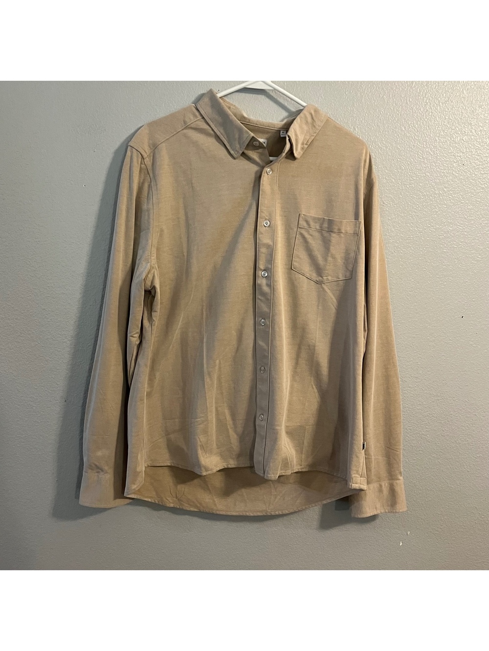 7Diamonds Men's Beige 4-Way Stretch Button-Up Shirt XL